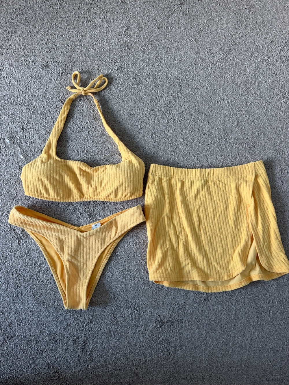 Abercrombie & Fitch Yellow bikini with skirt coverup